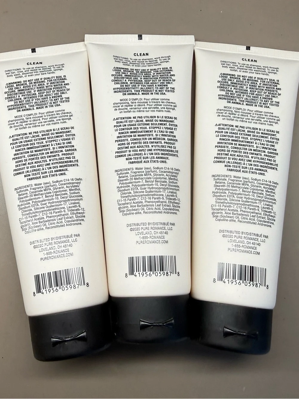 New Sealed 3X Unisex Pure Romance Titan Shampoo Body Wash Leather & Bergamot 8oz